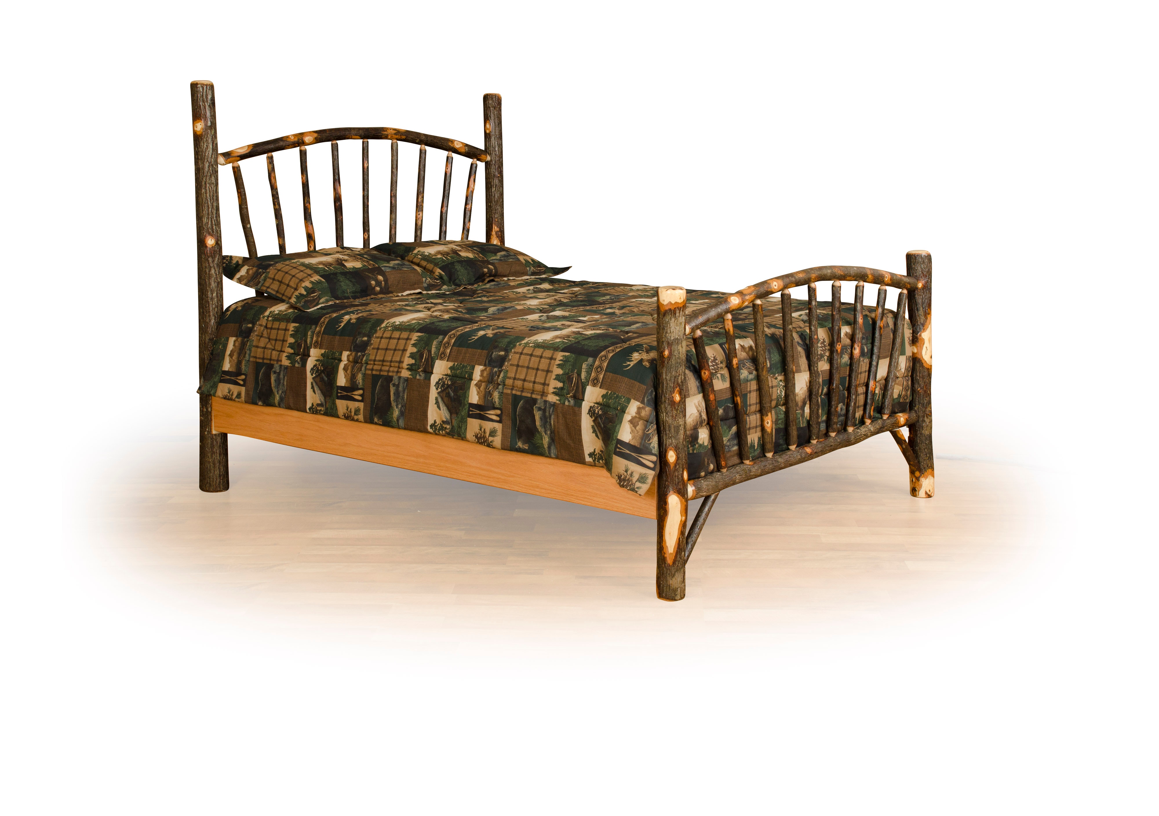 Byler's Rustic Queen Hickory Sunburst Bed Made in the USA 31344