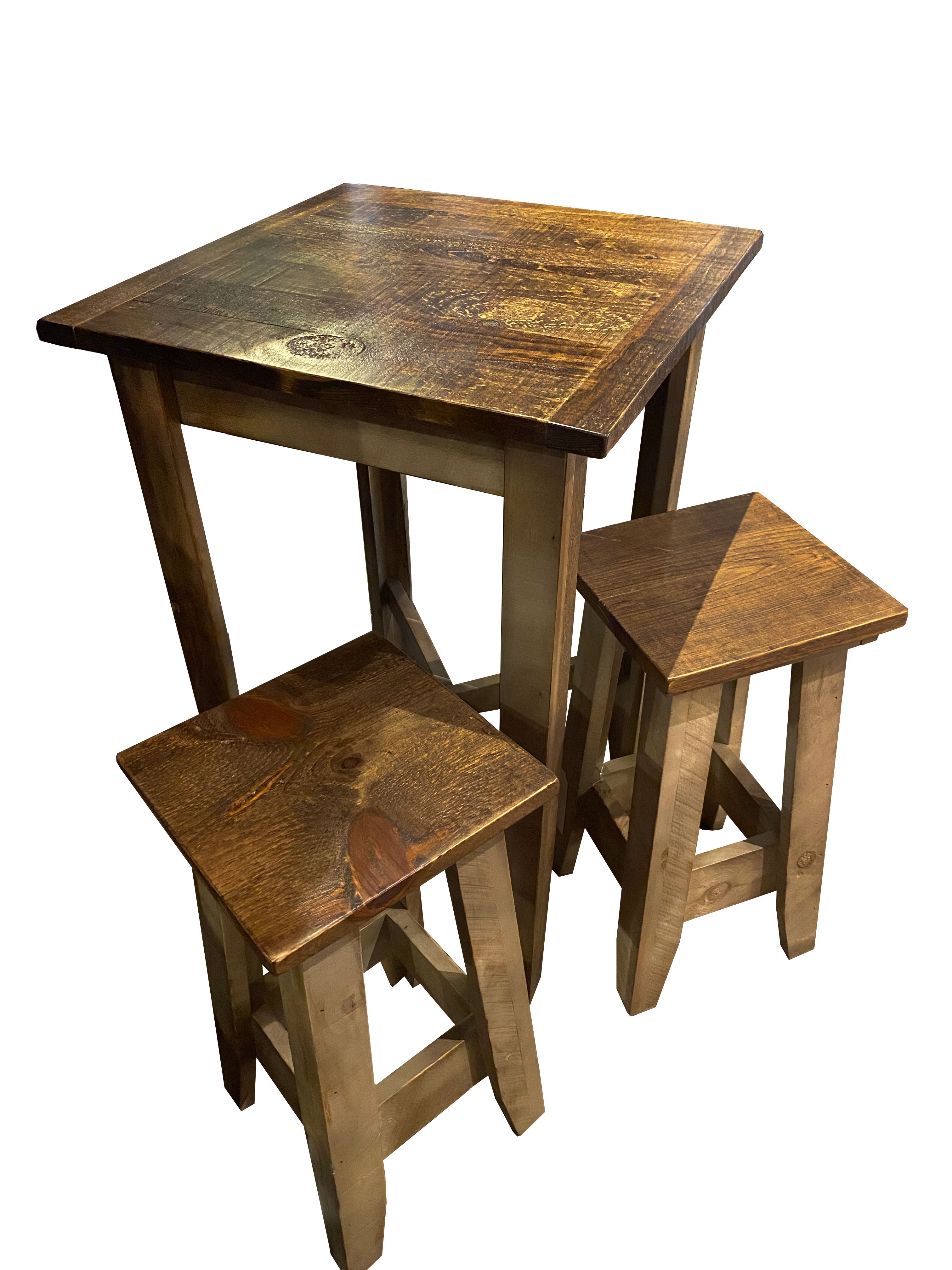 3 piece rustic pub table online set