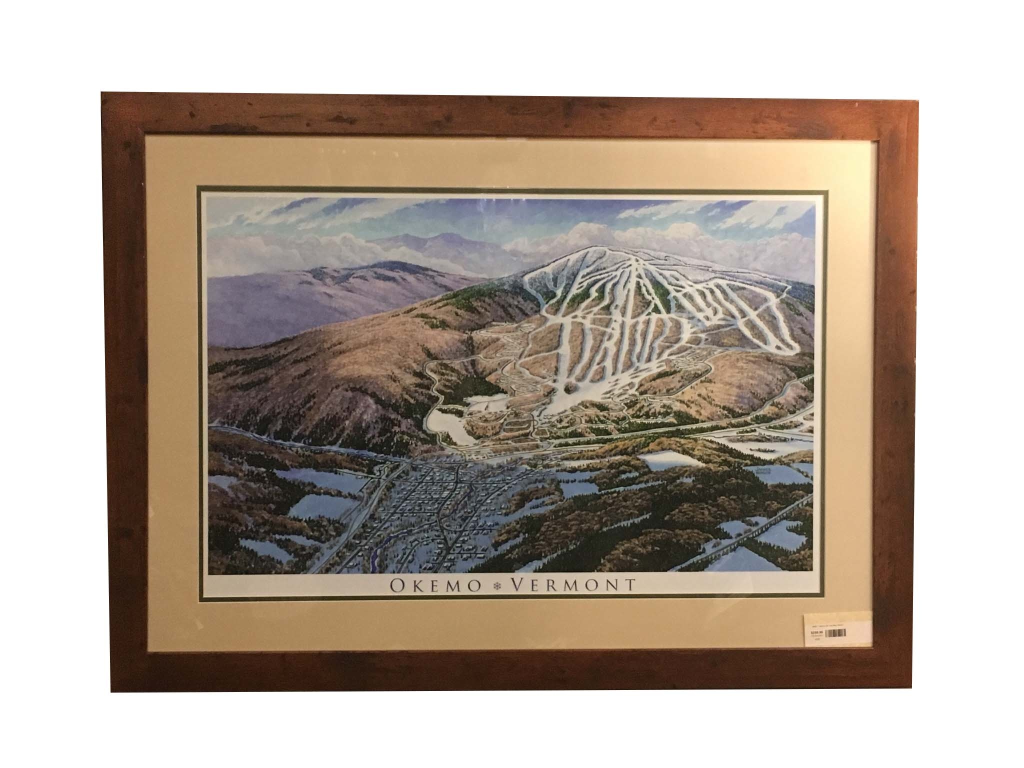 Framed Trail Map Of Okemo Mountain