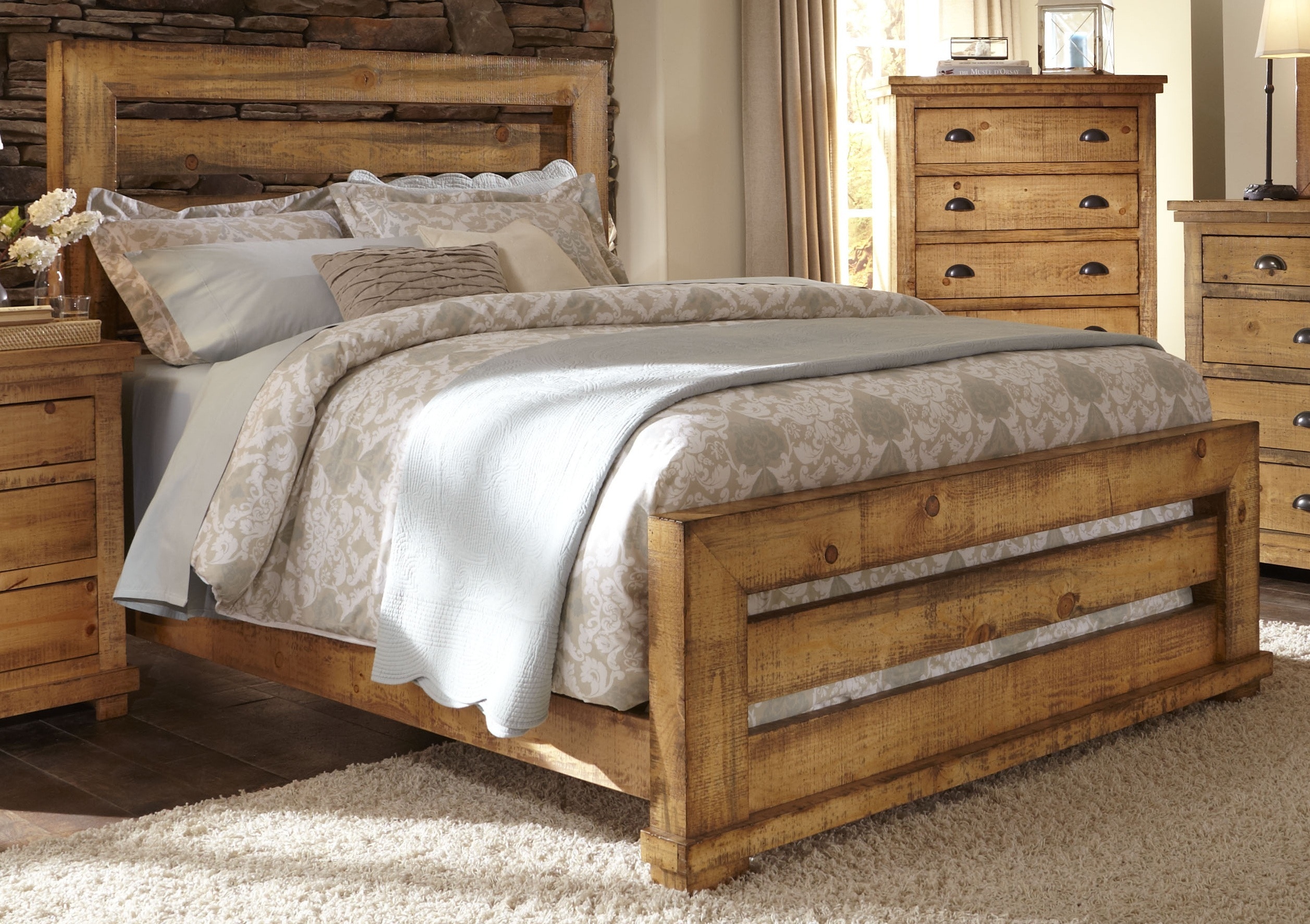 Progressive Furniture 5 Pc Bedroom Set Willow Slat Queen P37155
