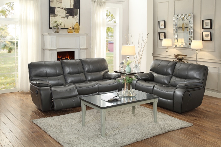 Grey reclining sofa and loveseat hot sale