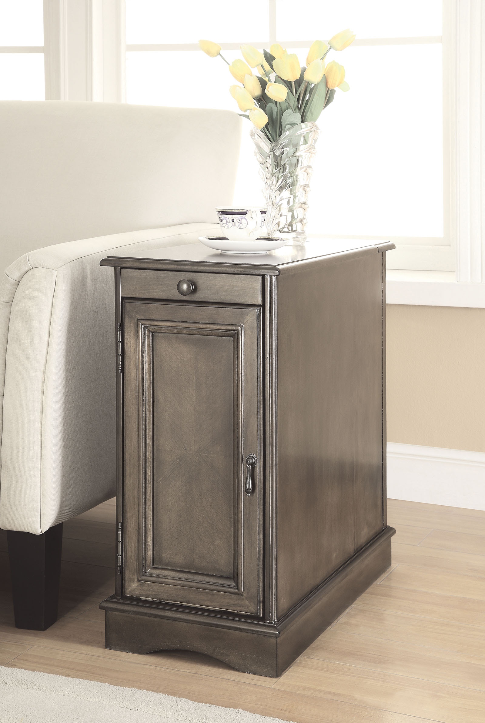 Furniture Of America Dining Room Side Table W Usb Gray Cm Ac171gy The Furniture Mall Duluth