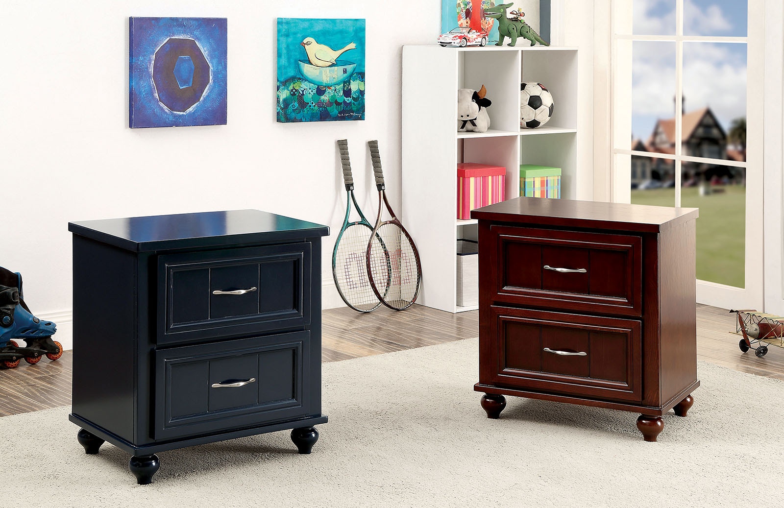 Furniture Of America Bedroom Night Stand Blue Cm7322bl N The Furniture Mall Duluth Kennesaw