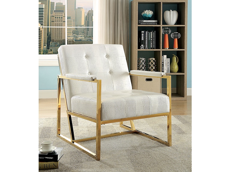 Furniture Of America Dining Room Metal Chair White Gold Cm Ac6262gl Furniture Of America Metal Chair White Gold Cm Ac6262gl Wh