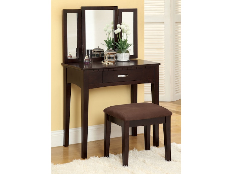 furniture of america bedroom vanity table, espresso cm-dk6490exp