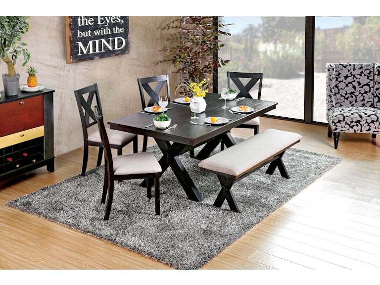 Furniture Of America Dining Room Table 4 Side Chairs Bench
