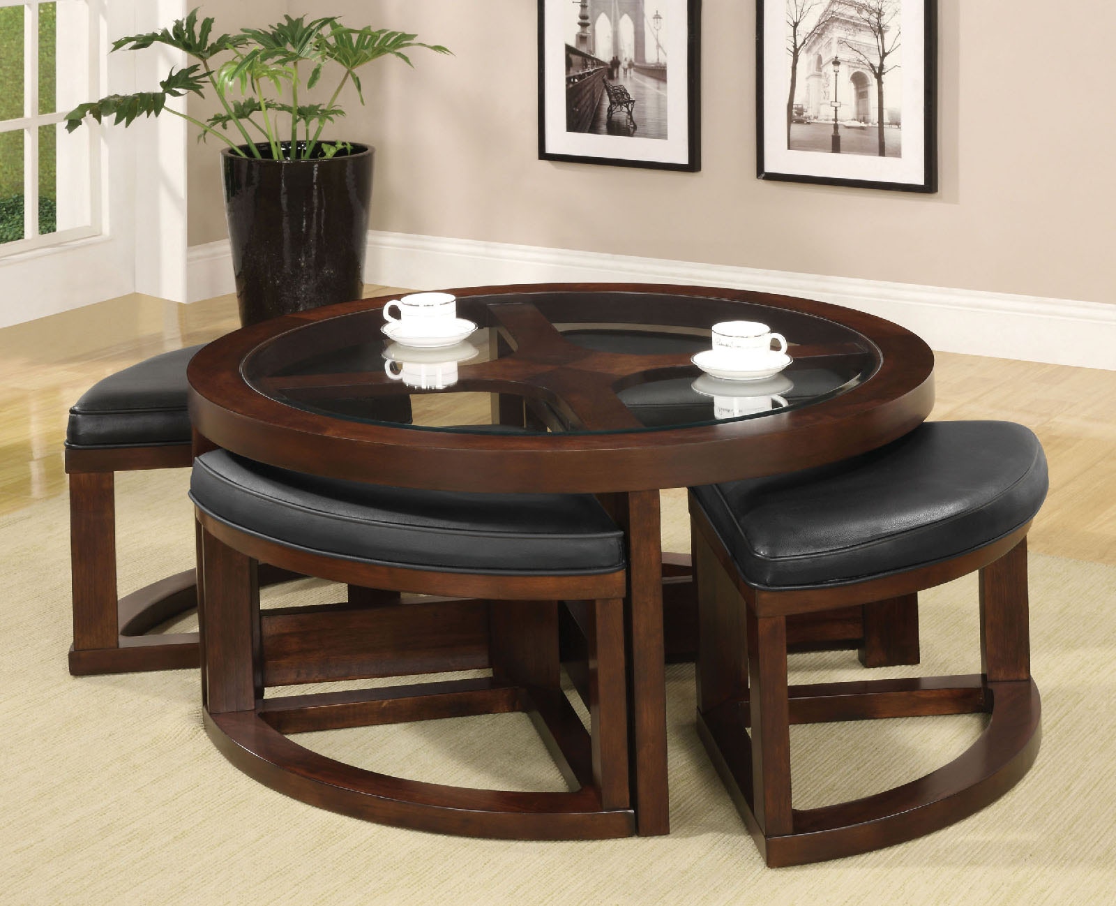 Round coffee discount table and chairs