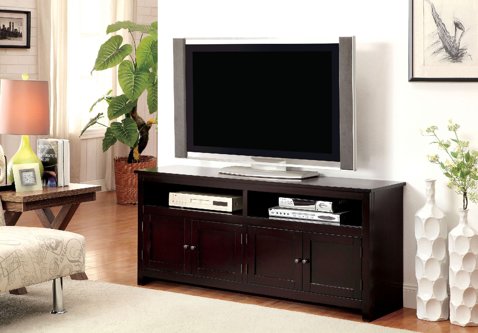 Furniture Of America Home Entertainment 60 Tv Console Espresso Cm5070ex Tv The Furniture Mall