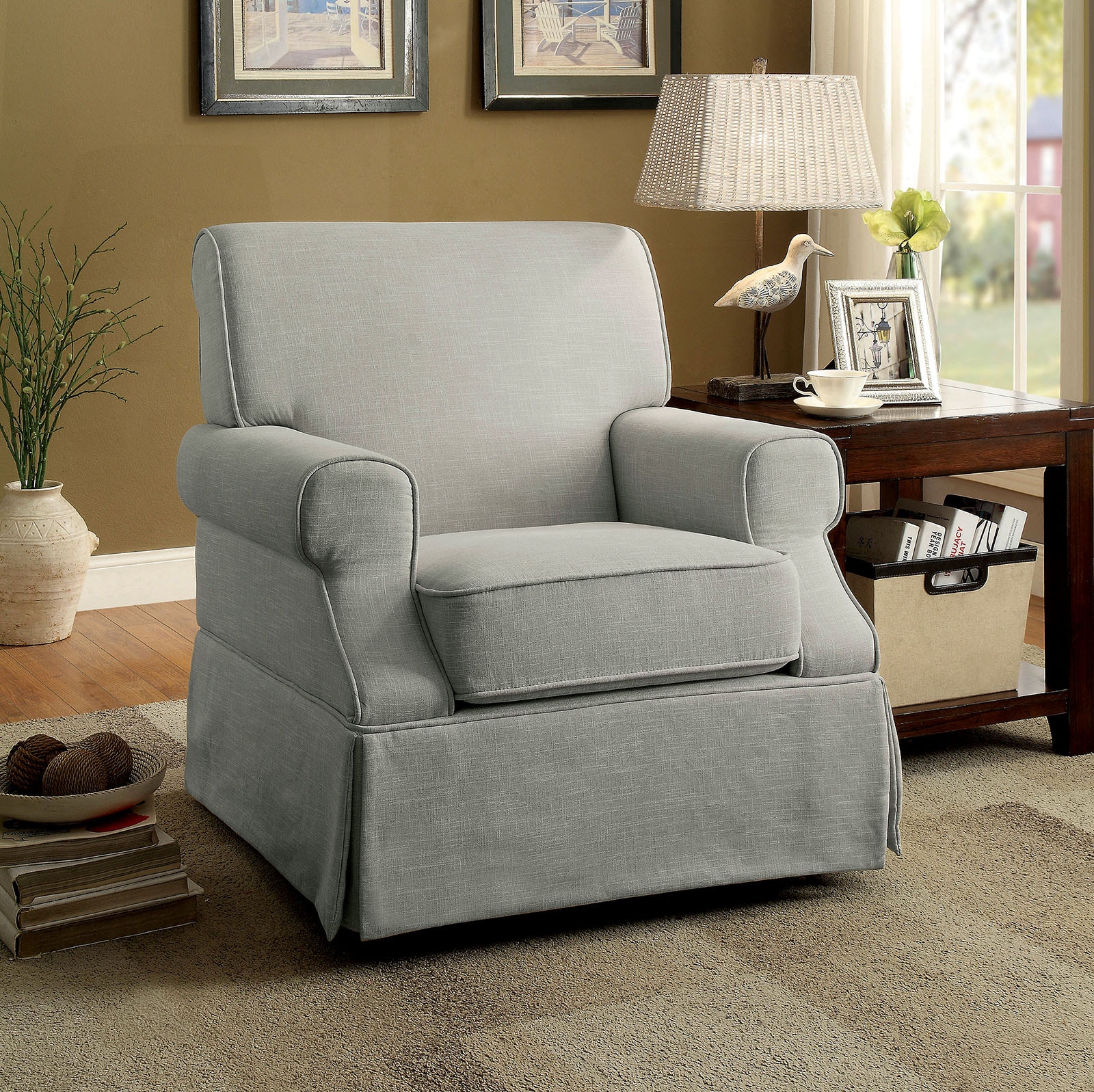 gray swivel rocker