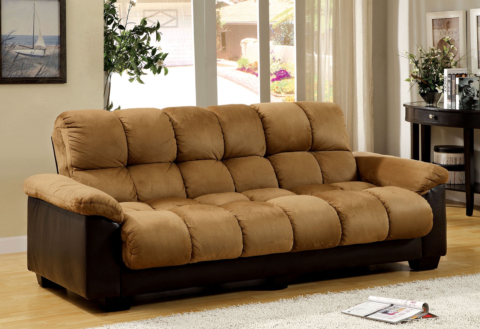 microfiber futon sofa bed