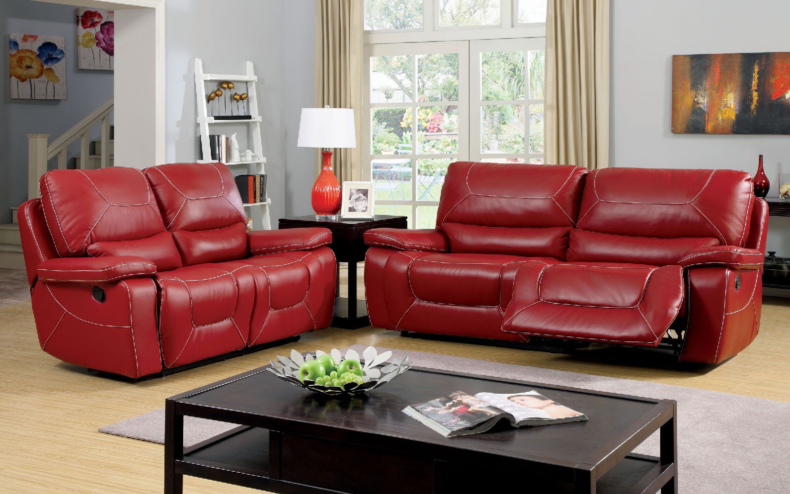 red recliner sofa