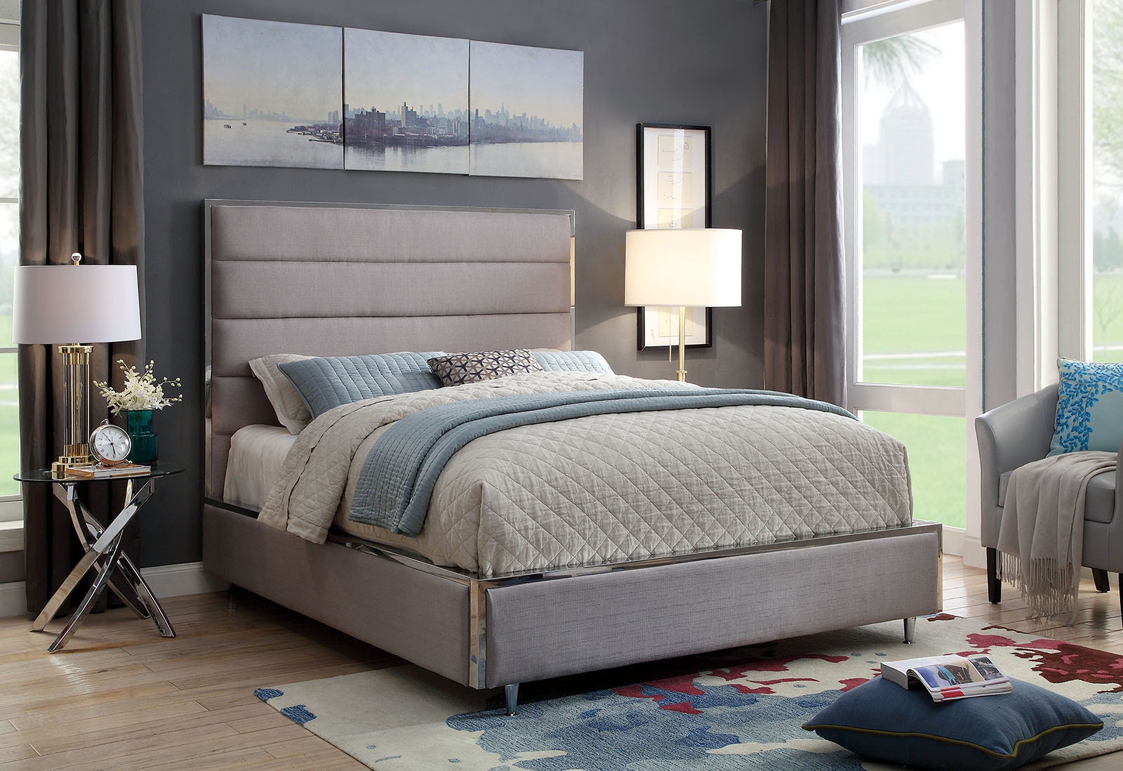 Furniture of America Bedroom Twin Bed, Warm Gray CM7262GY ...