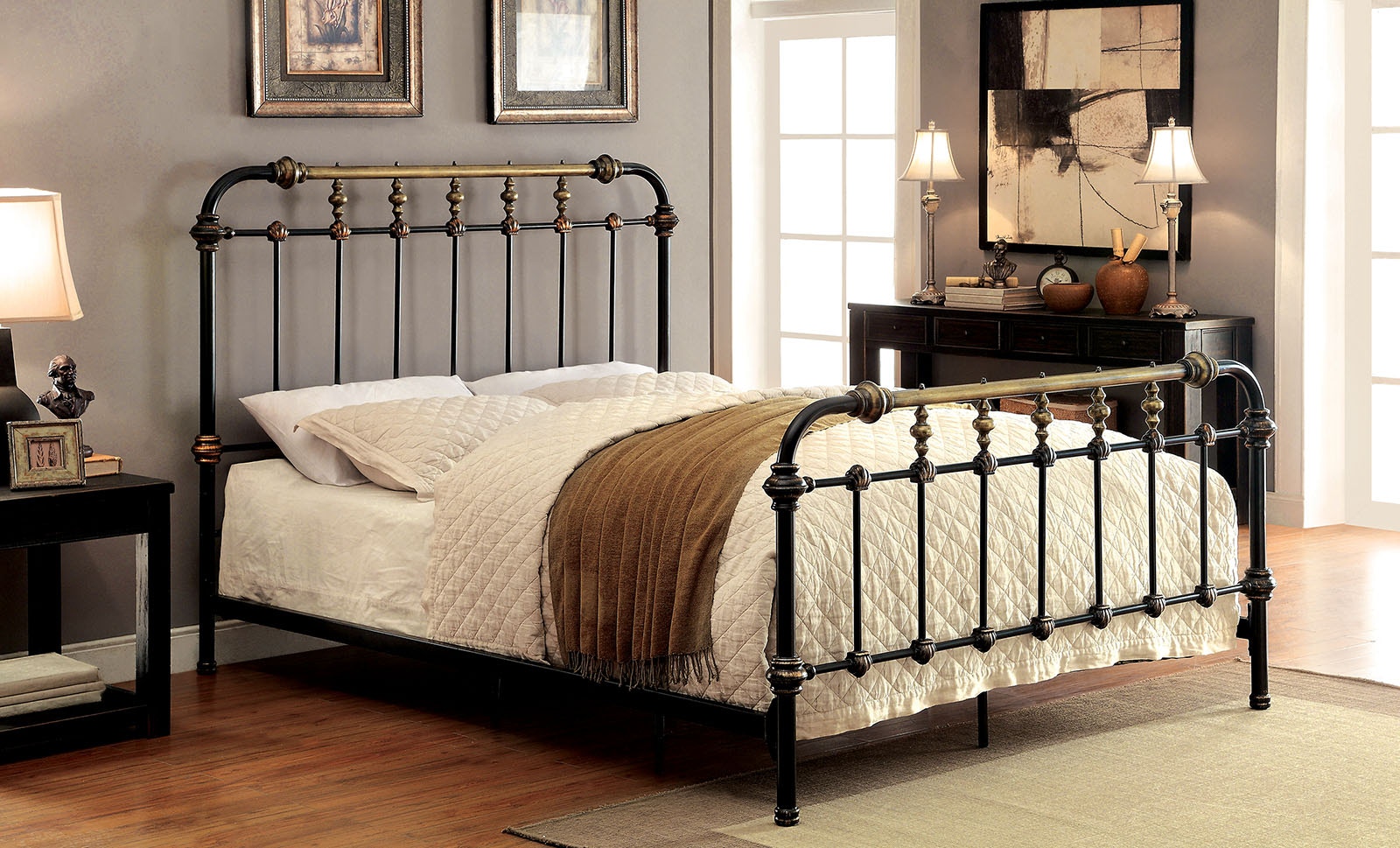 king single bed metal