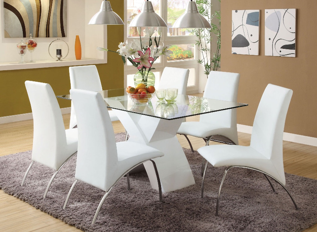 Glass Top Dining Table White