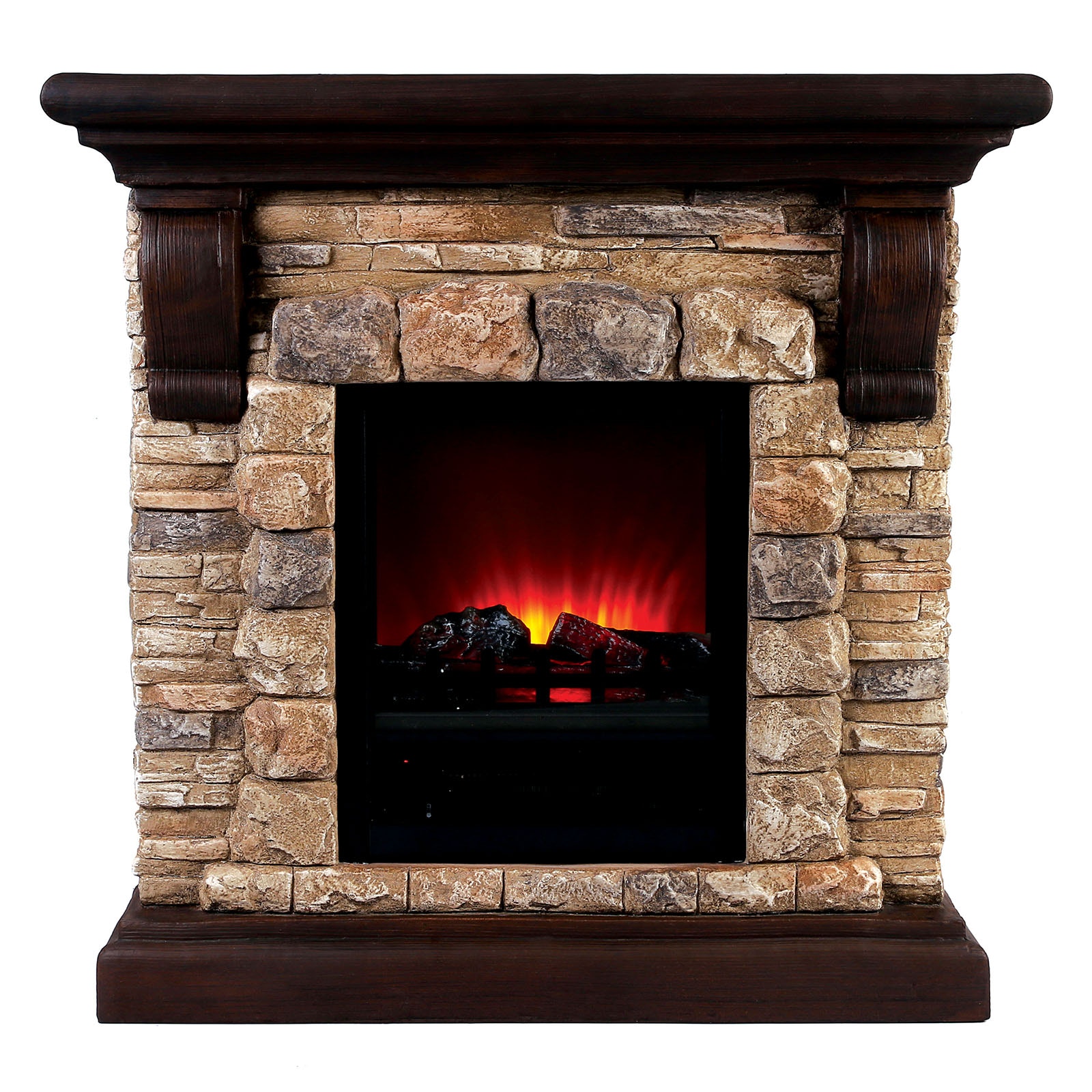 Furniture Of America Accessories Portable Faux Stone Fireplace