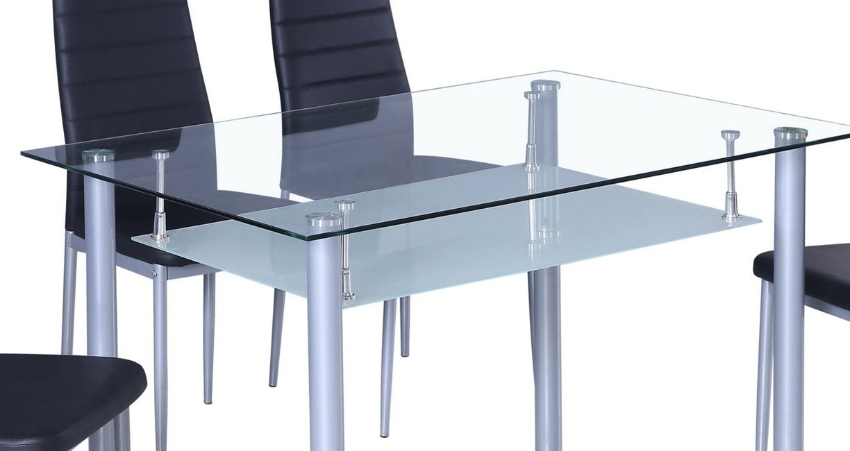 Rectangular Glass Top Table And 4 Chairs