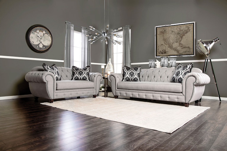 Furniture of America Living Room Love Seat, Gray SM2291-LV - The Furniture Mall - Duluth, Kennesaw