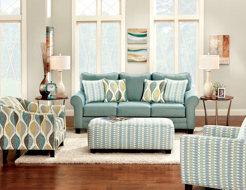 Furniture of America Living Room Love Seat, Soft Teal SM8140-LV - The Furniture Mall - Duluth