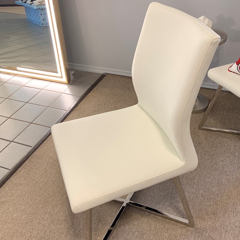  WHITE/STEEL DINING CHAIR 11565