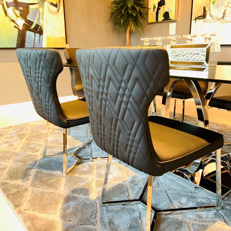  BLACK/STEEL DINING CHAIR 11566