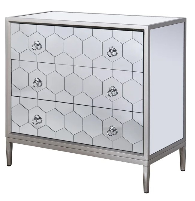  HONEYCOMB MIRRORED CHEST 11737