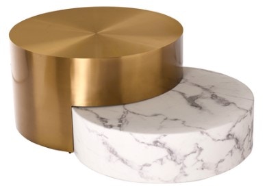  GOLD & MARBLE COFFEE TABLE SET 13-10