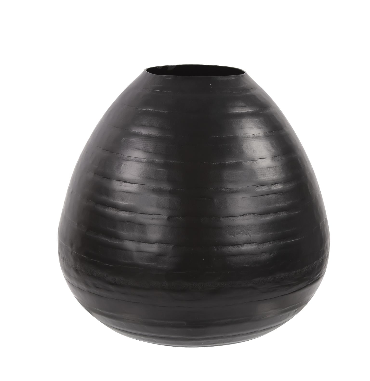  CHISELED BLACK TEARDROP VASE-MEDIUM 32-86