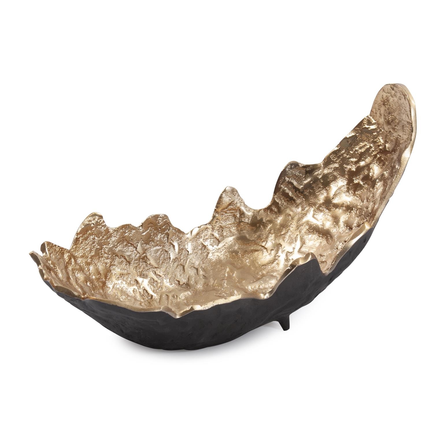  CRACKED EDGE EBONY TRAY WITH GOLD INTERIOR- LARGE 32-92