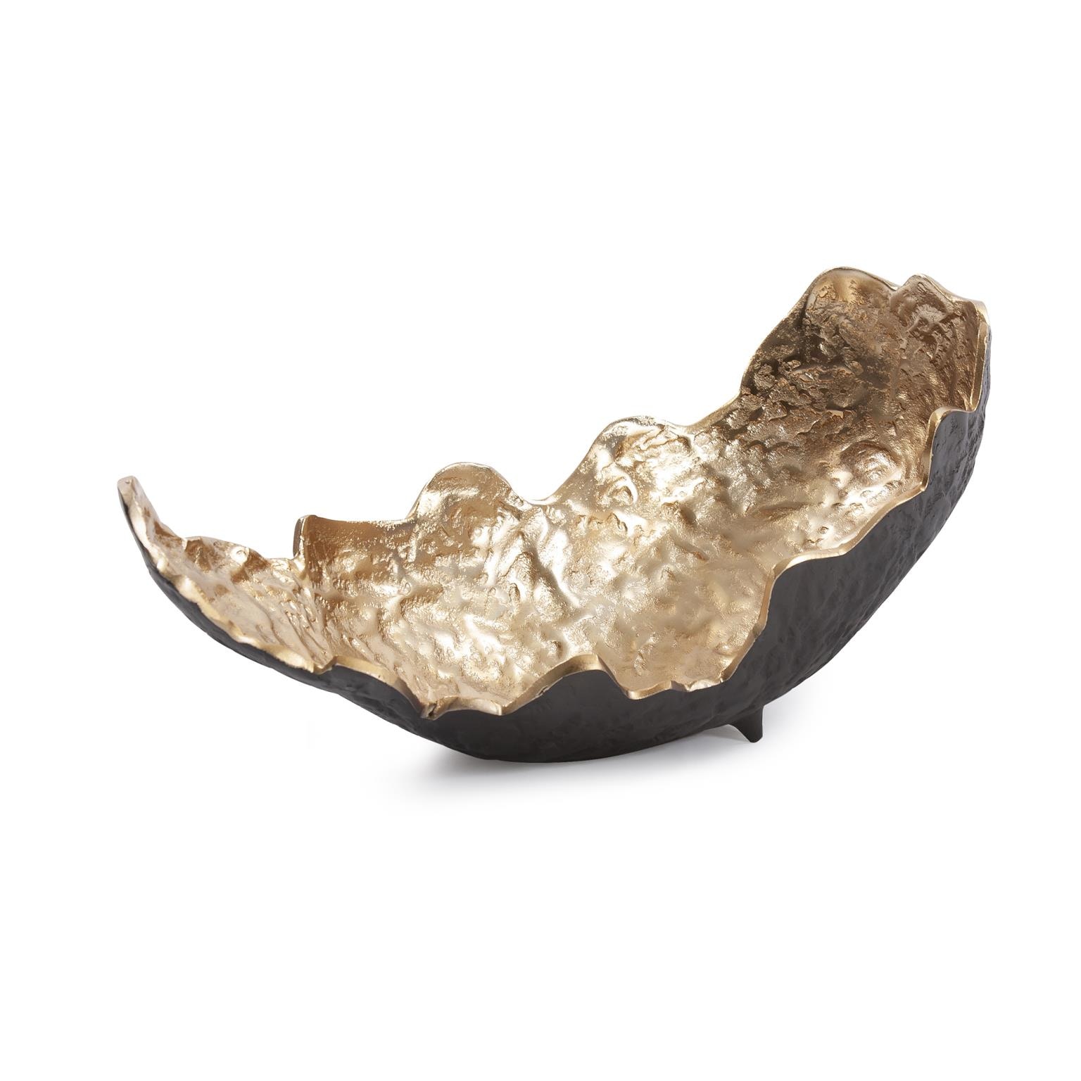  CRACKED EDGE EBONY TRAY WITH GOLD INTERIOR-SMALL 32-93
