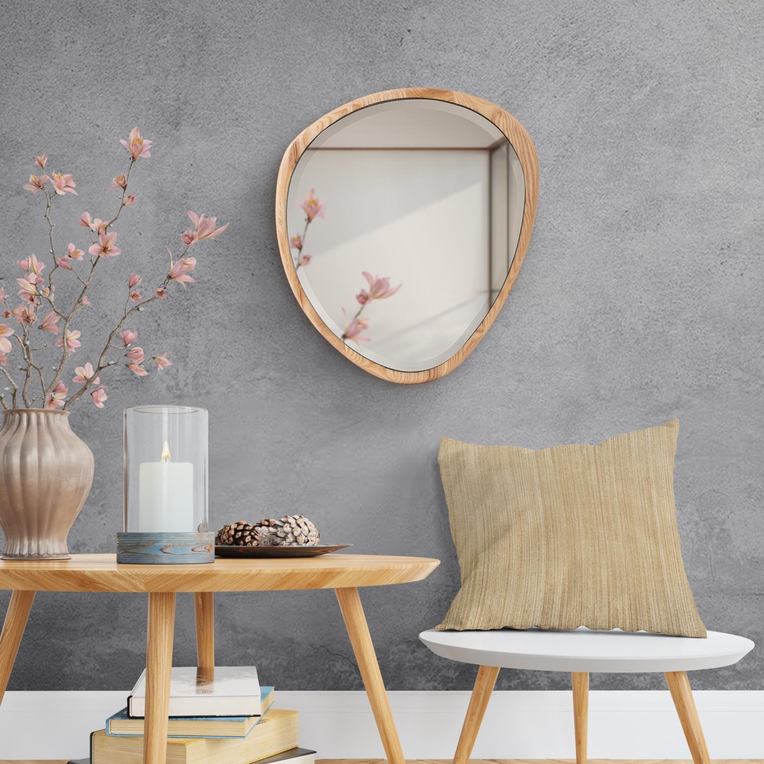 DRAGMAR ASSYMMETRICAL WOOD MIRROR-MEDIUM 31-09