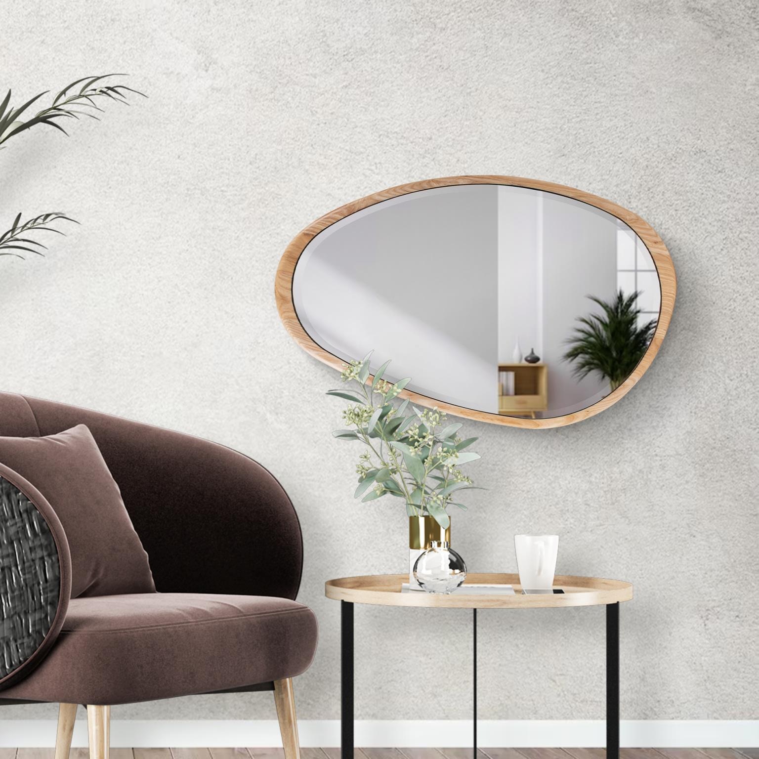  DRAGMAR ASSYMMETRICAL WOOD MIRROR-LARGE 31-10