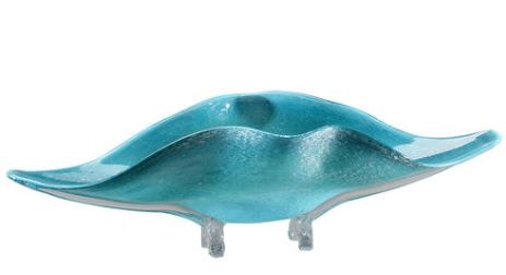  TURQUOISE PEDESTAL PLATTER 10476