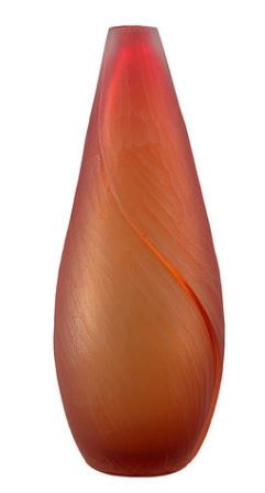  ORANGE COLD WORK VASE 10496