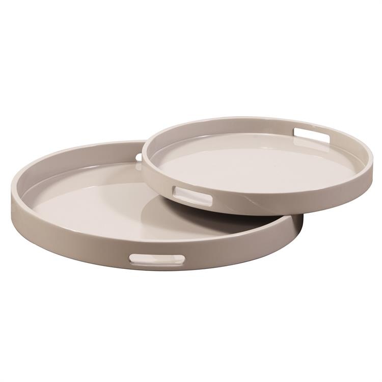  Taupe Laquer Wooden Tray Set 11191
