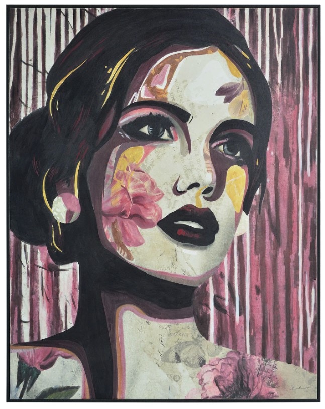  ANDRETTA HANDPAINTED FRAMED ART 28-104