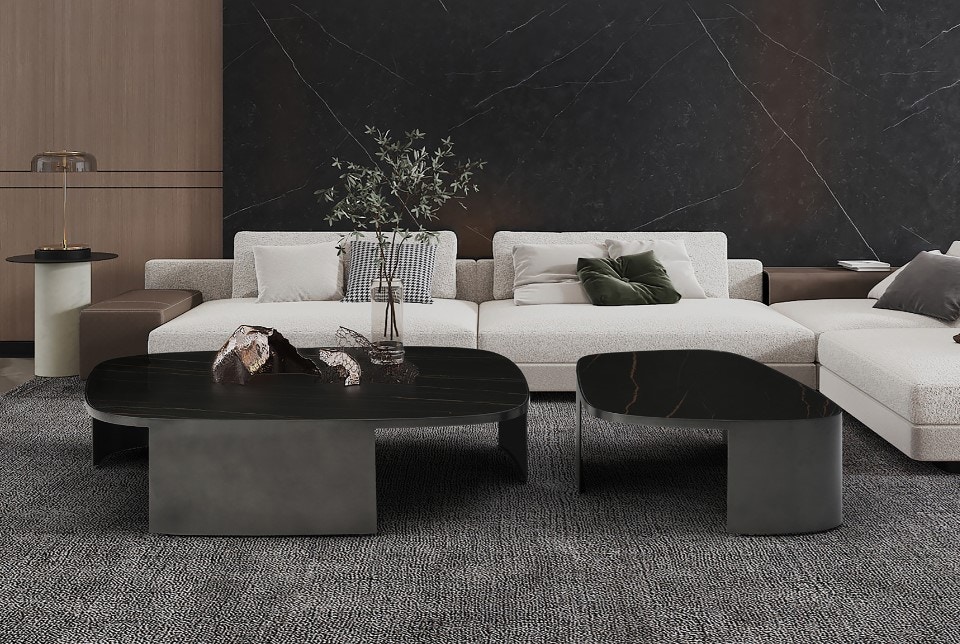  BLACK/GOLD CERAMIC COFFEE TABLE 13-15