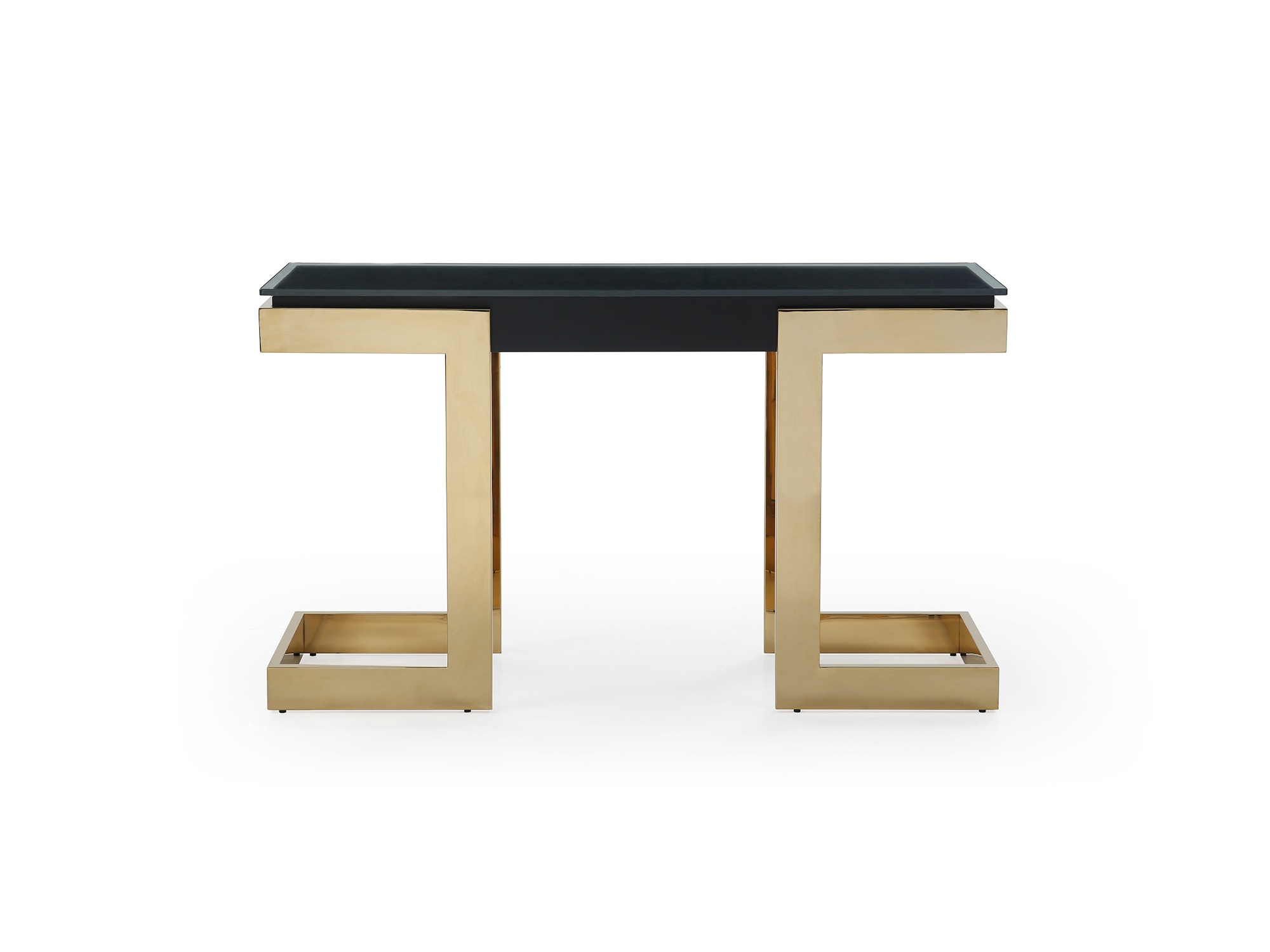  GLOSS BLACK/GOLD CONSOLE TABLE 11468