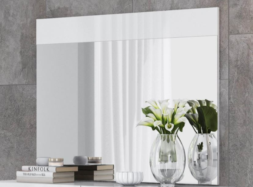  White Lacquered Mirror 10934