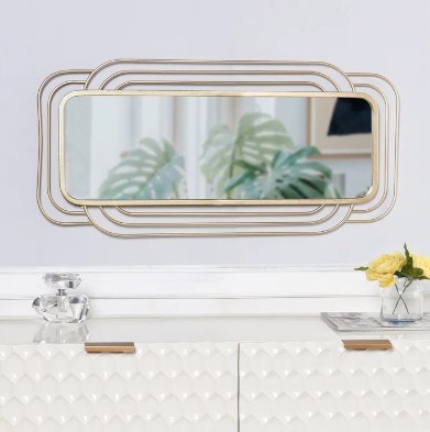  GOLD POWDER COATED WALL MIRROR 11877