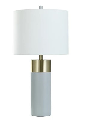  CEMENT/BRASS TABLE LAMP 11876