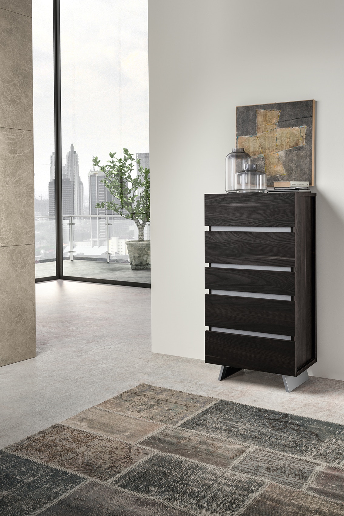  Matte Burnt Oak Chest 11674