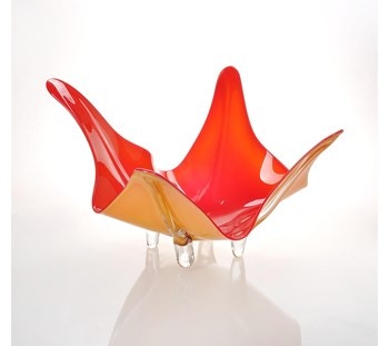  Tangerine Pedestal Bowl 9804