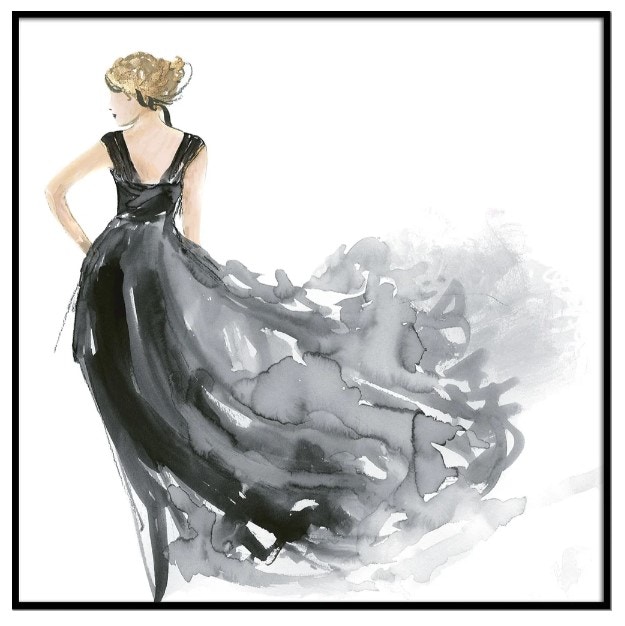  WOMAN IN BLACK DRESS I FRAMED ART 11848