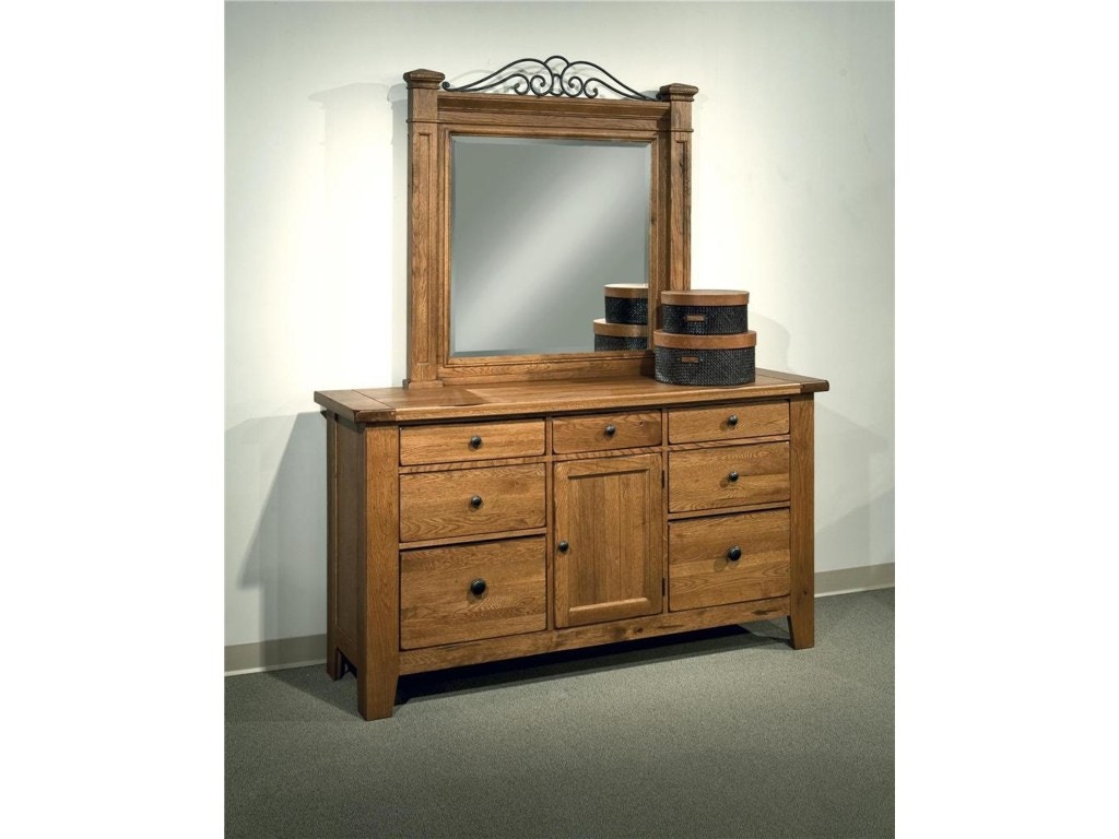 Broyhill Bedroom Oak Door Dresser Mirror 4397 32 36s Short