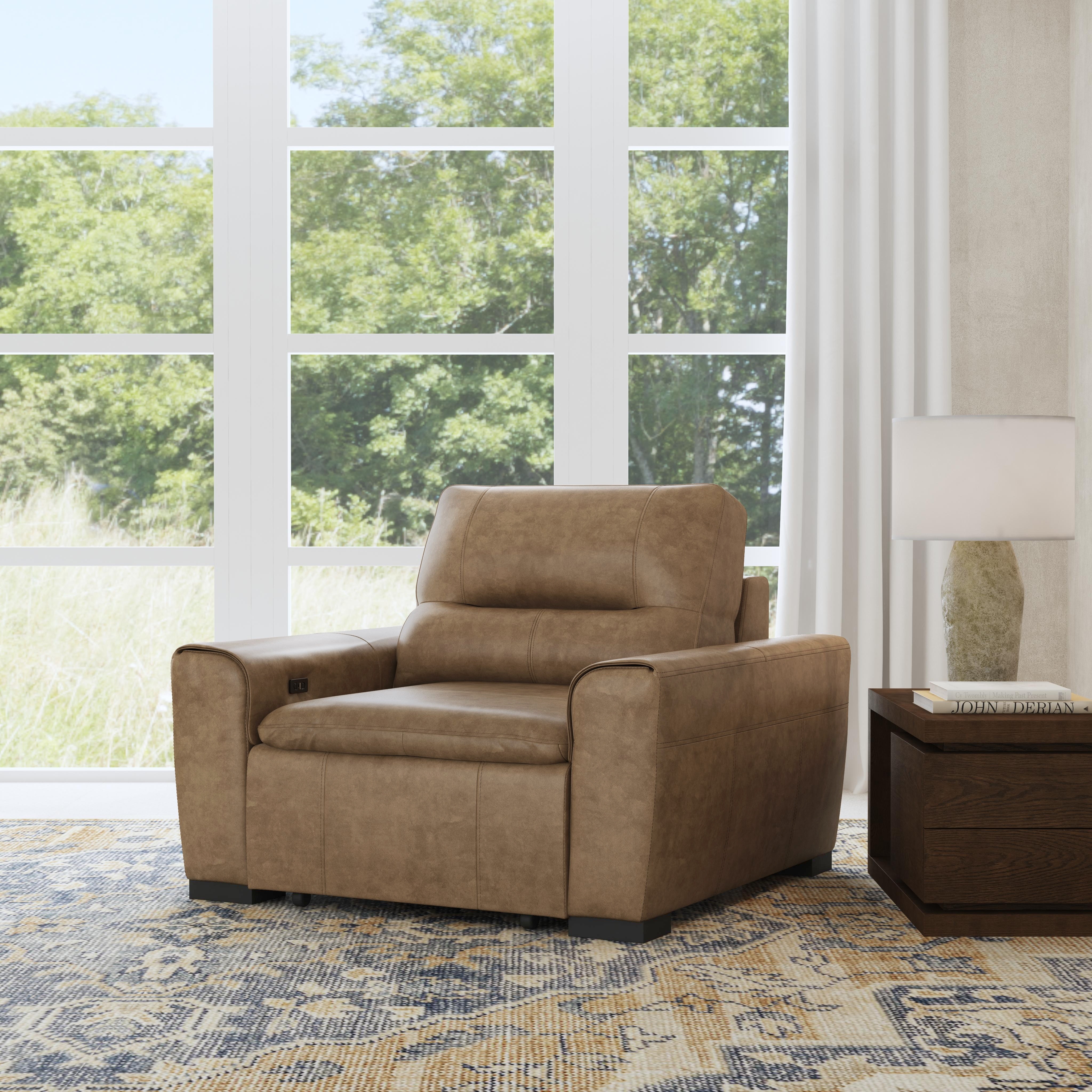 Clearance Flexsteel Graham River Leather PWR Chaise is available