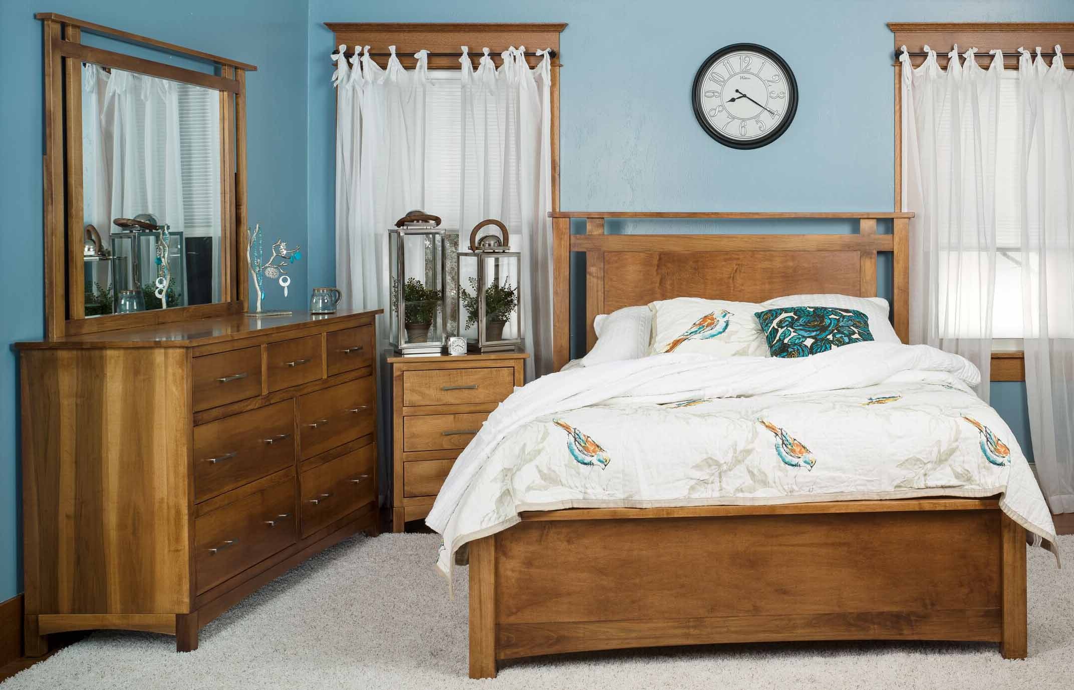 Sydney Solid Wood Queen Panel Bed