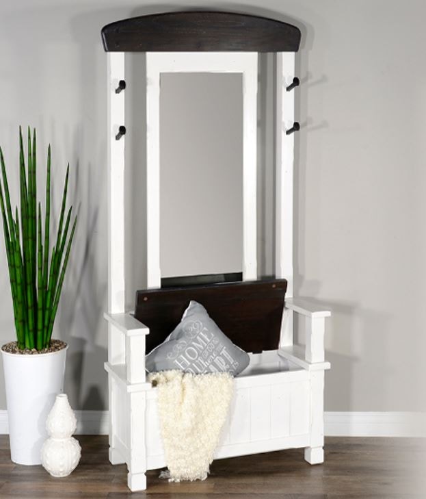 Sunny Designs Carriage House Mirror Back Hall Tree is available in the