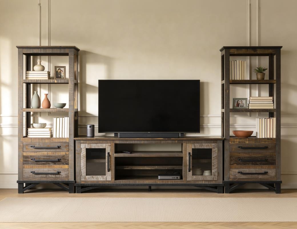International Furniture Direct Loft Brown 3-PC Entertainment Wall 1002922