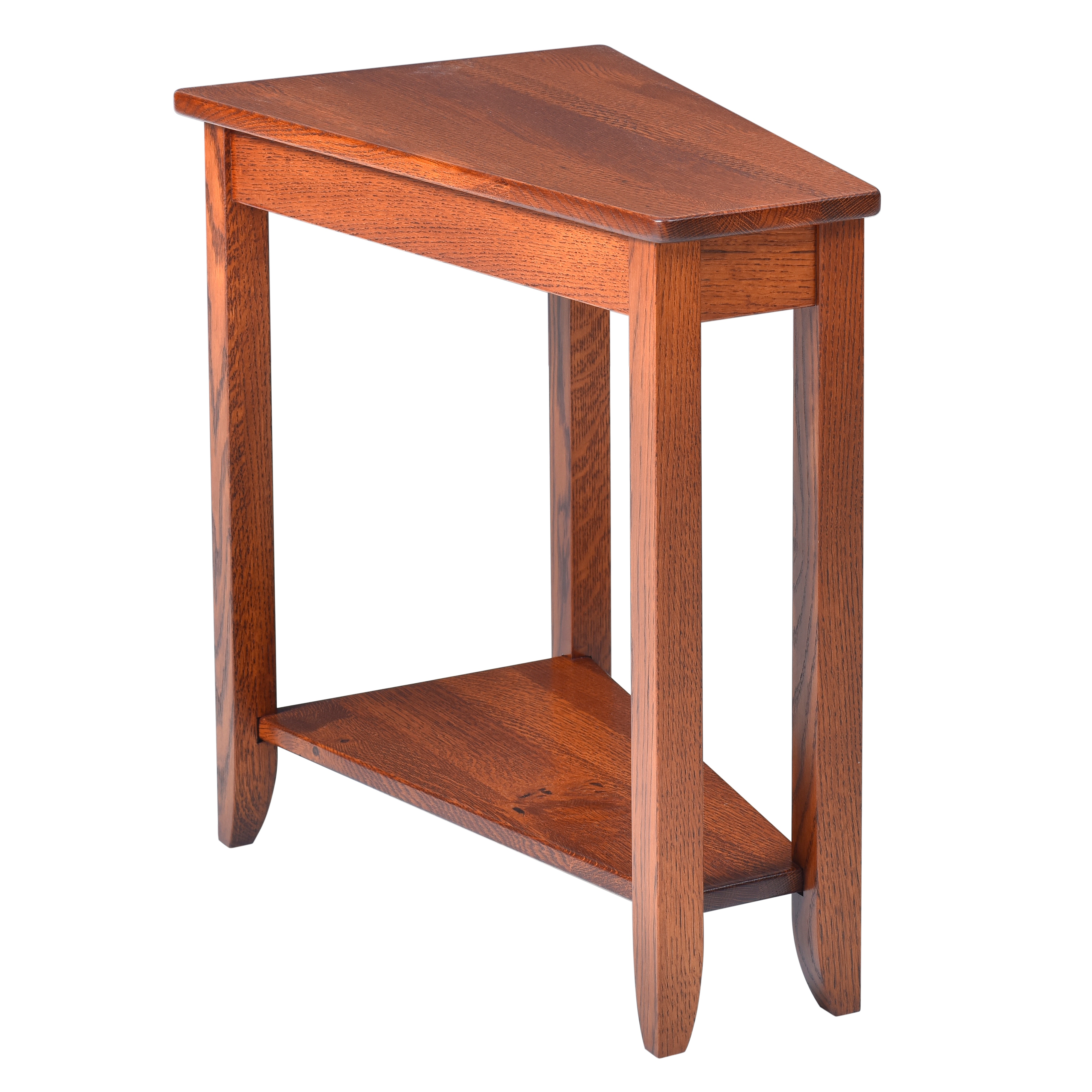 oak wedge end table