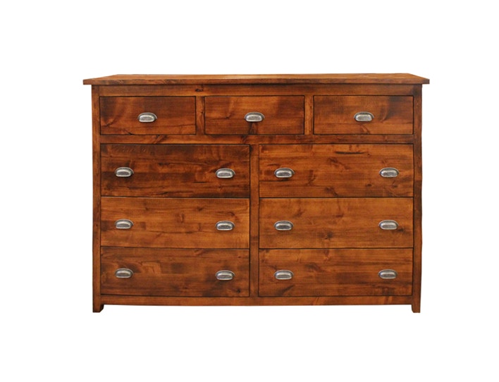 Oak Design Bedroom Rustic Alder 9 Drawer Dresser 327987